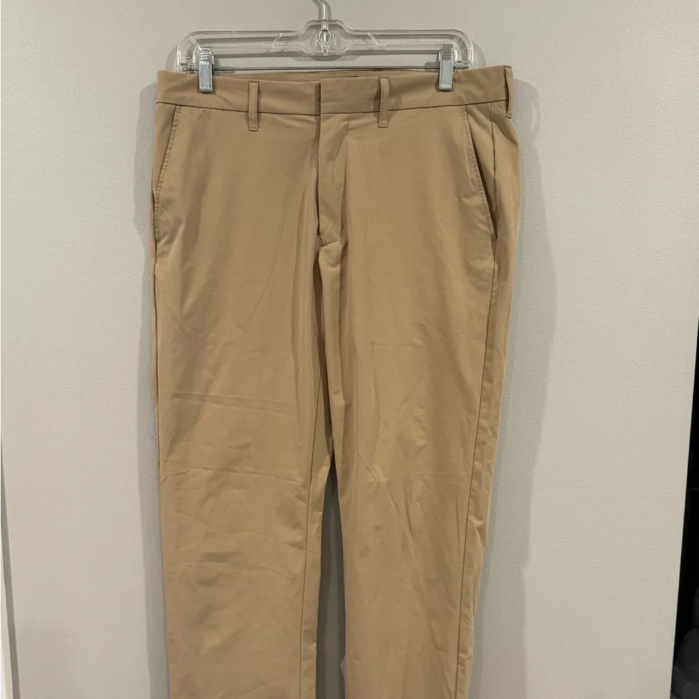 J Crew Thompson Flex Pants Mens 32x29 Khaki Beige Tapered Performance Stretch